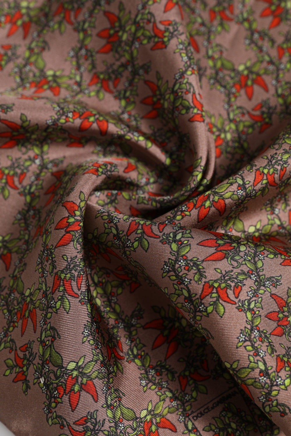 Dolce & Gabbana 100% Silk Square Foulard in Brown