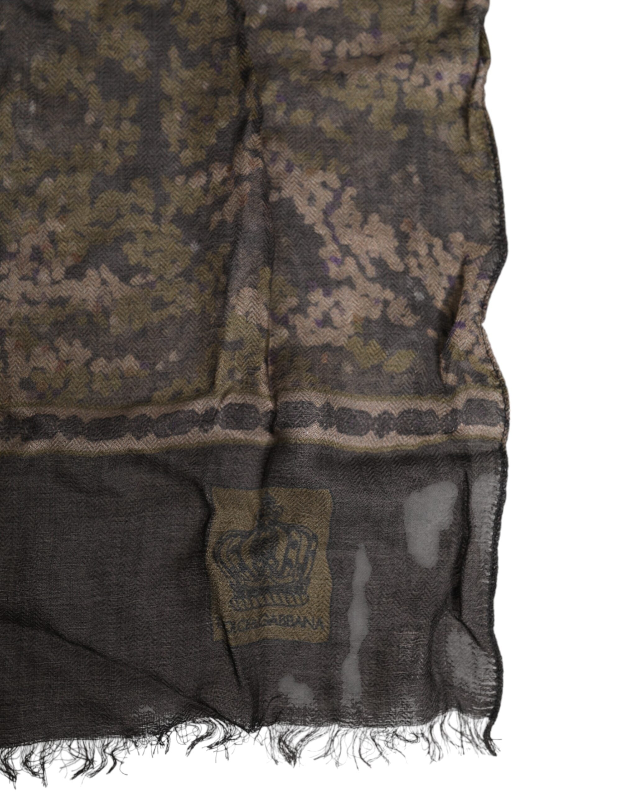 Dolce & Gabbana Κασκόλ από Modal και Κασμίρ σε Πολύχρωμο Camouflage