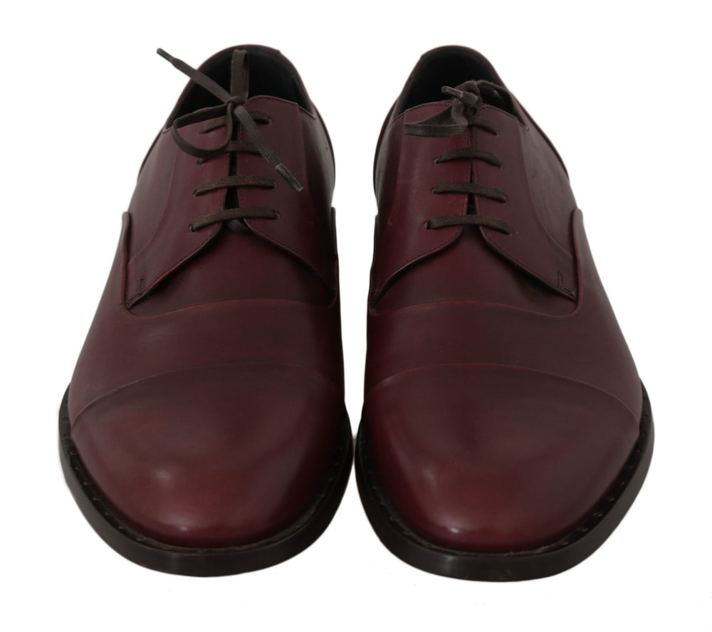 Dolce & Gabbana Leather Derby Shoes in Bordeaux