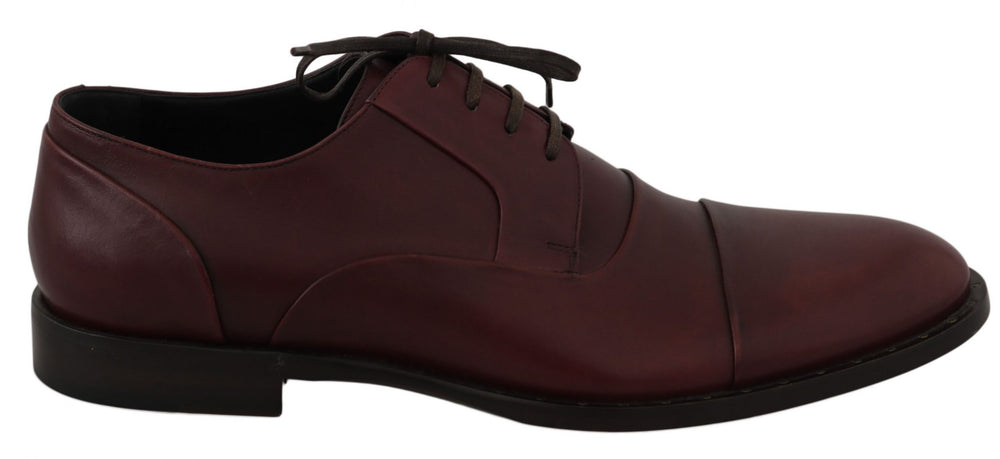 Dolce & Gabbana Leather Derby Shoes in Bordeaux