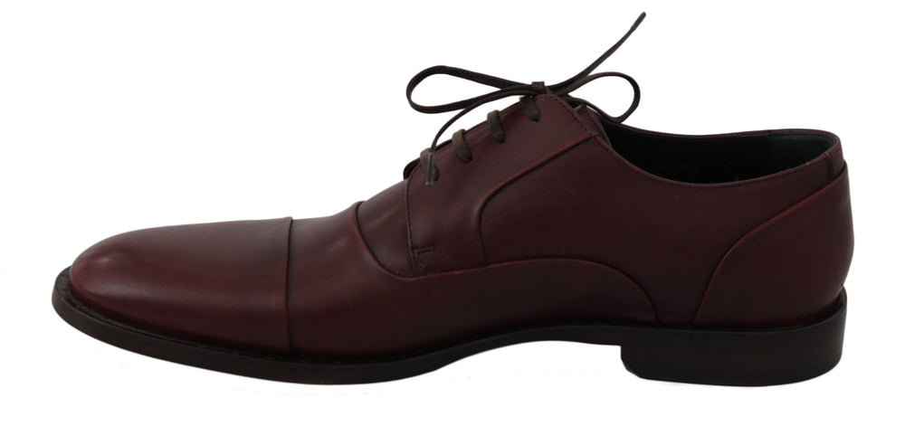Dolce & Gabbana Leather Derby Shoes in Bordeaux
