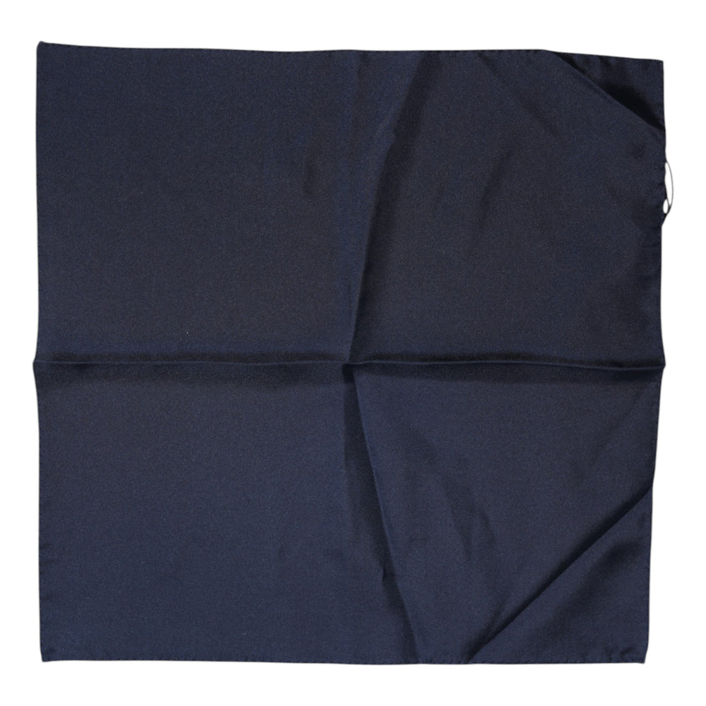 Dolce & Gabbana 100% Silk Square Foulard in Dark Blue