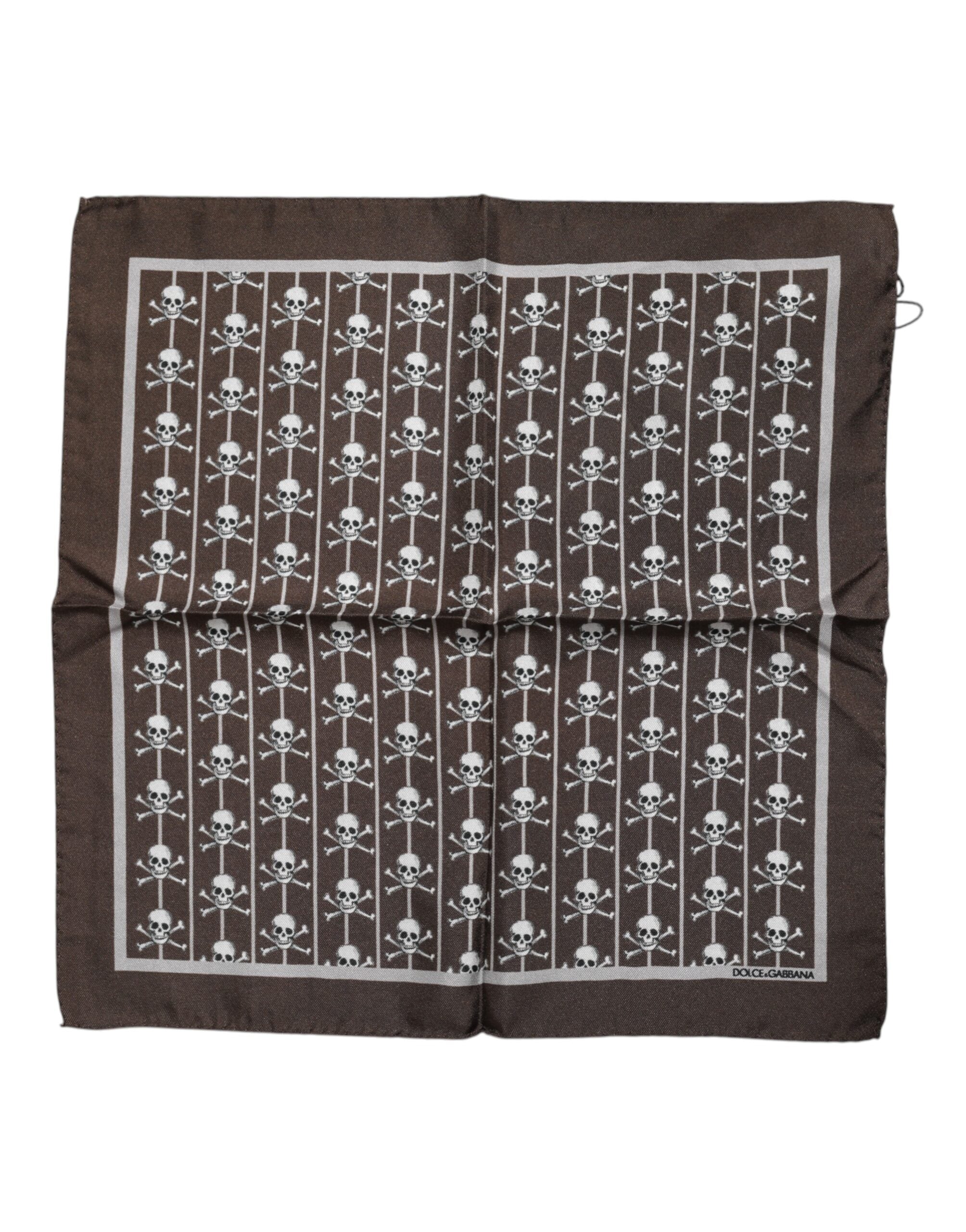 Dolce & Gabbana Τετράγωνο Foulard από 100% μετάξι σε Καφέ