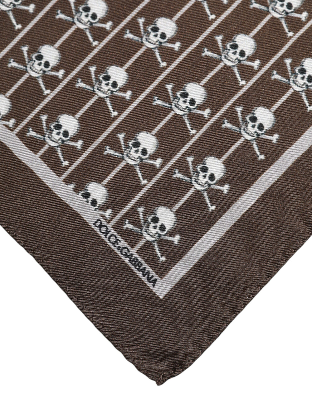 Dolce & Gabbana 100% Silk Square Foulard in Brown