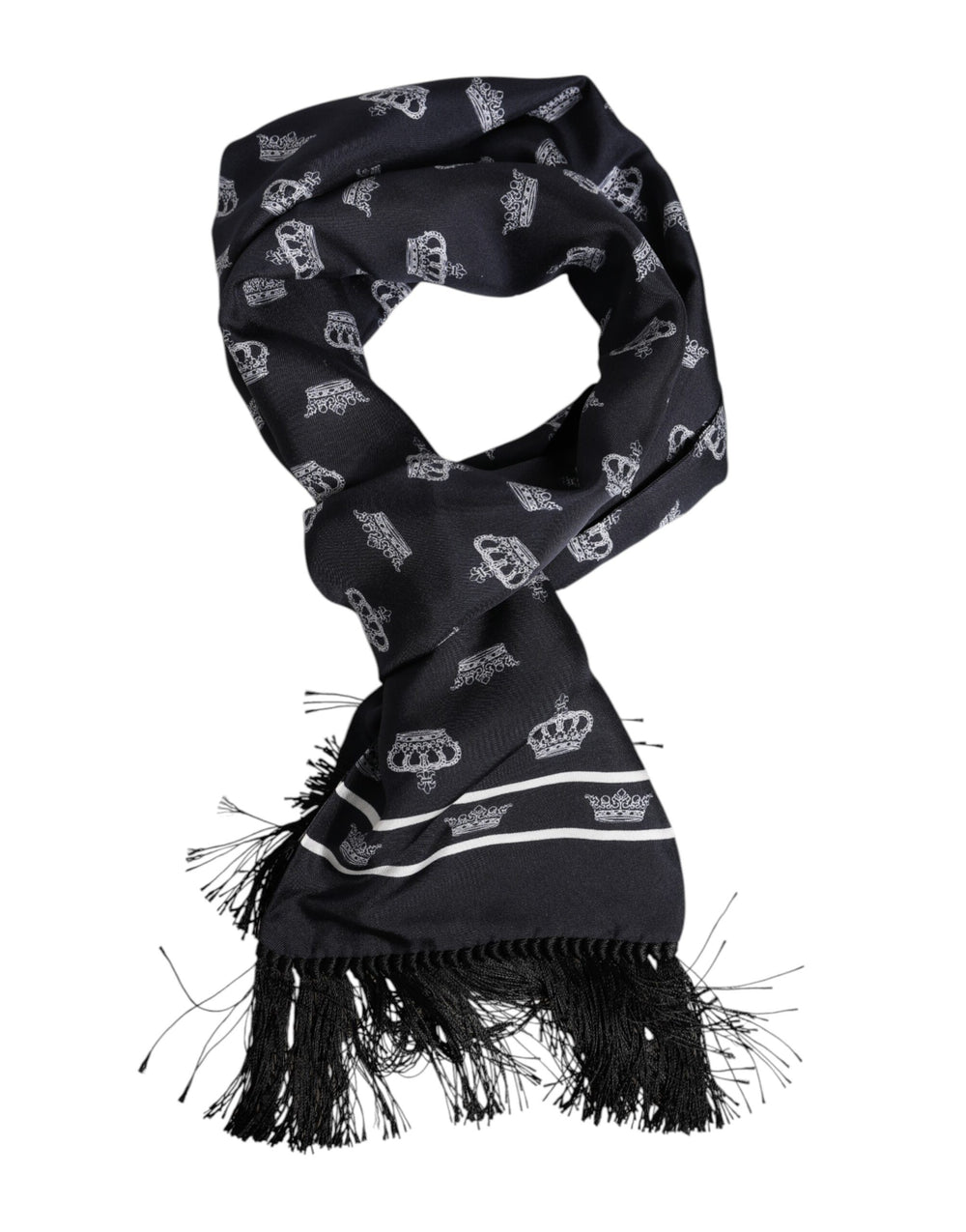 Dolce & Gabbana 100% Silk Foulard Scarf in Black