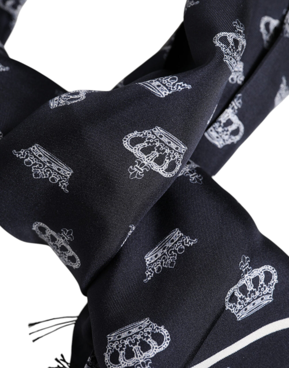 Dolce & Gabbana 100% Silk Foulard Scarf in Black
