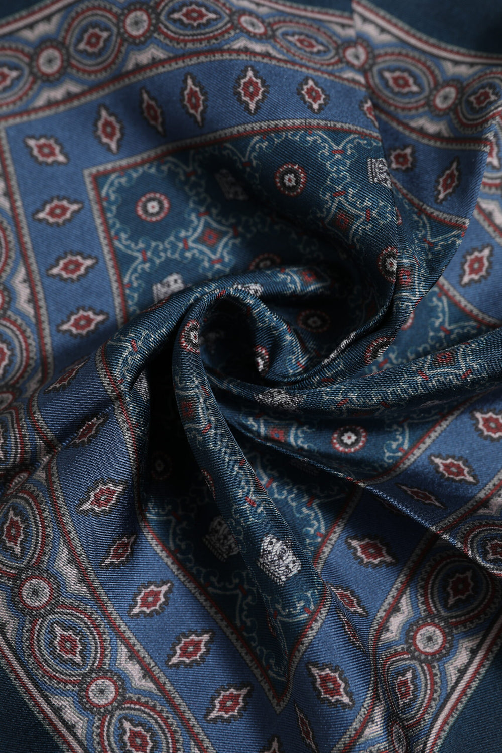 Dolce & Gabbana 100% Silk Printed Square Foulard in Blue