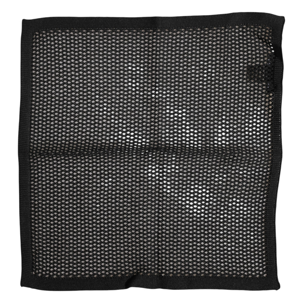 Dolce & Gabbana 100% Cotton Patterned Square Foulard in Black