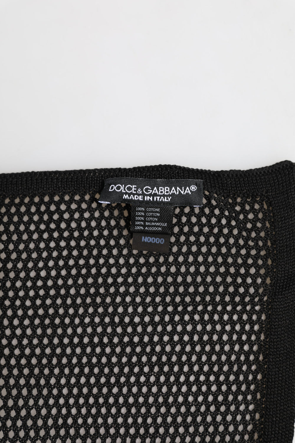 Dolce & Gabbana 100% Cotton Patterned Square Foulard in Black