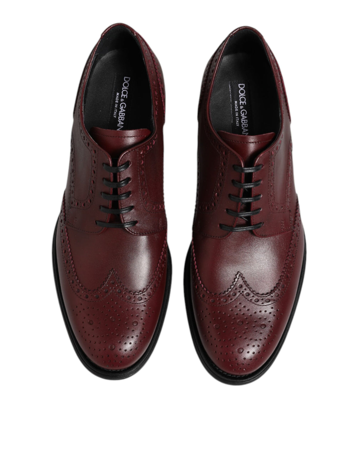 Dolce & Gabbana Leather Lace-Up Derby Shoes in Brown