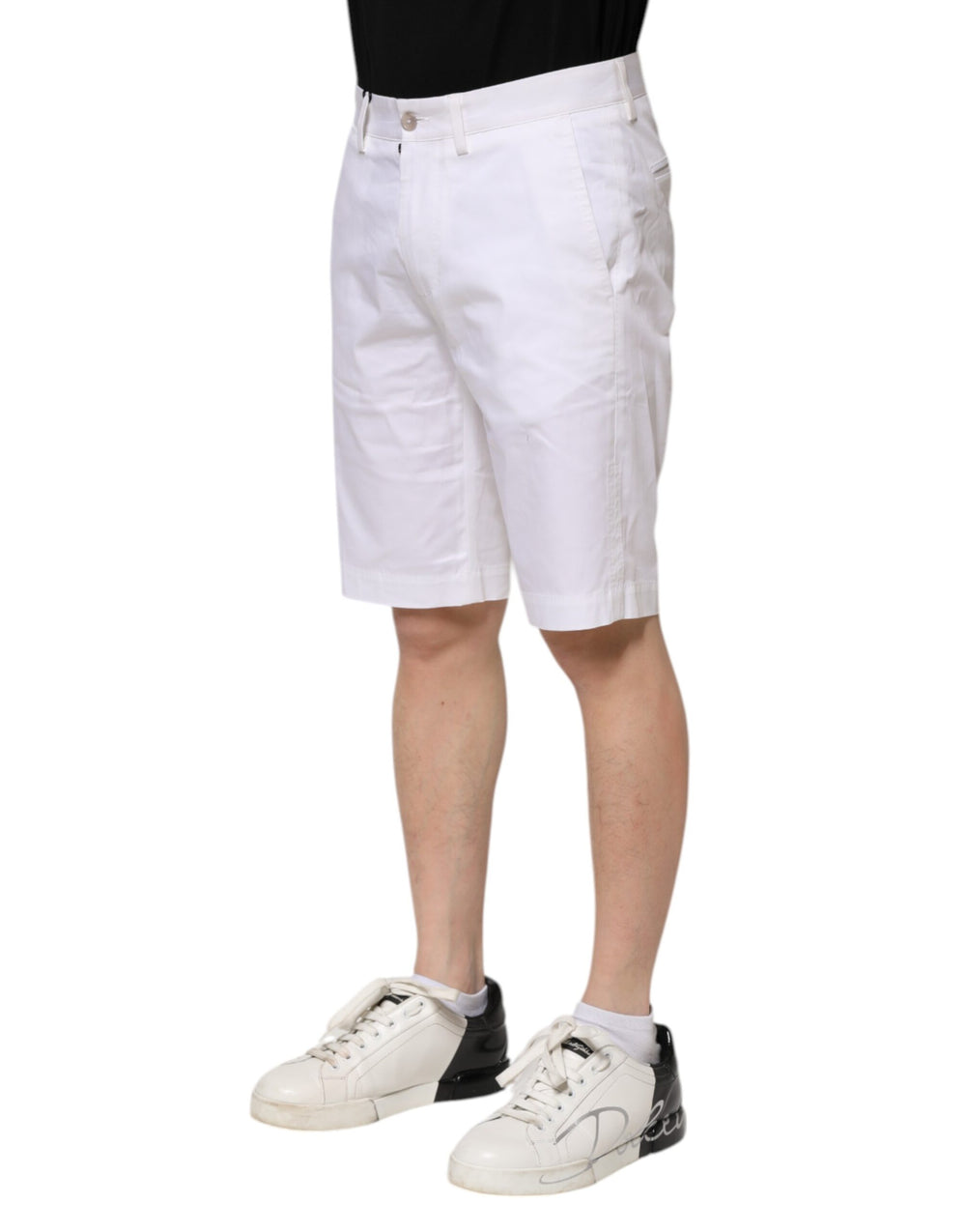 Dolce & Gabbana Cotton Stretch Bermuda Shorts in White