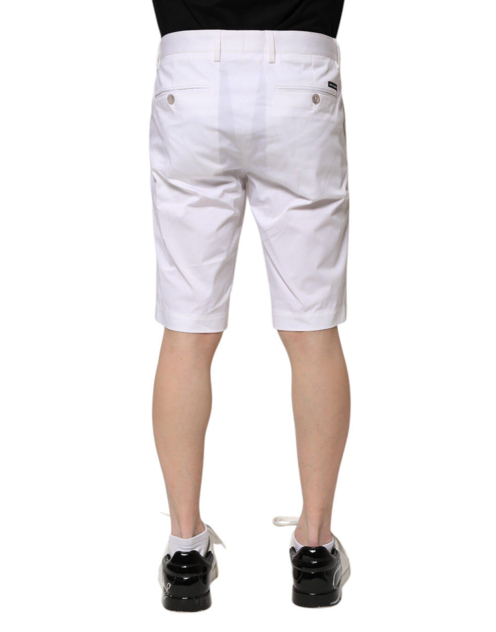 Dolce & Gabbana Cotton Stretch Bermuda Shorts in White