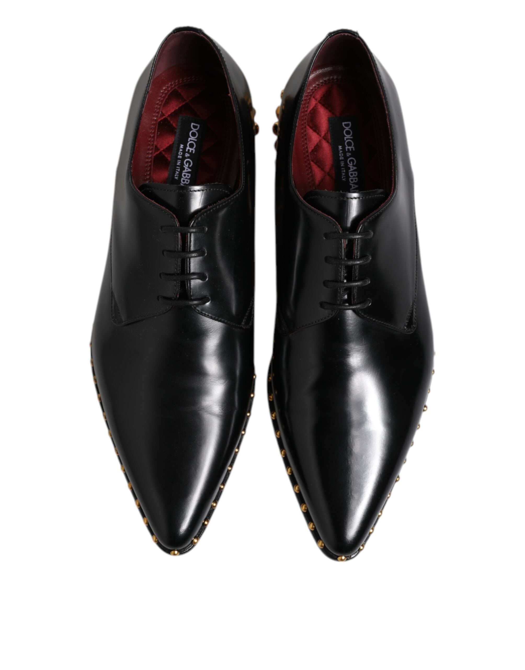 Dolce & Gabbana Derby Shoes από δέρμα μοσχαριού με καρφιά σε Μαύρο