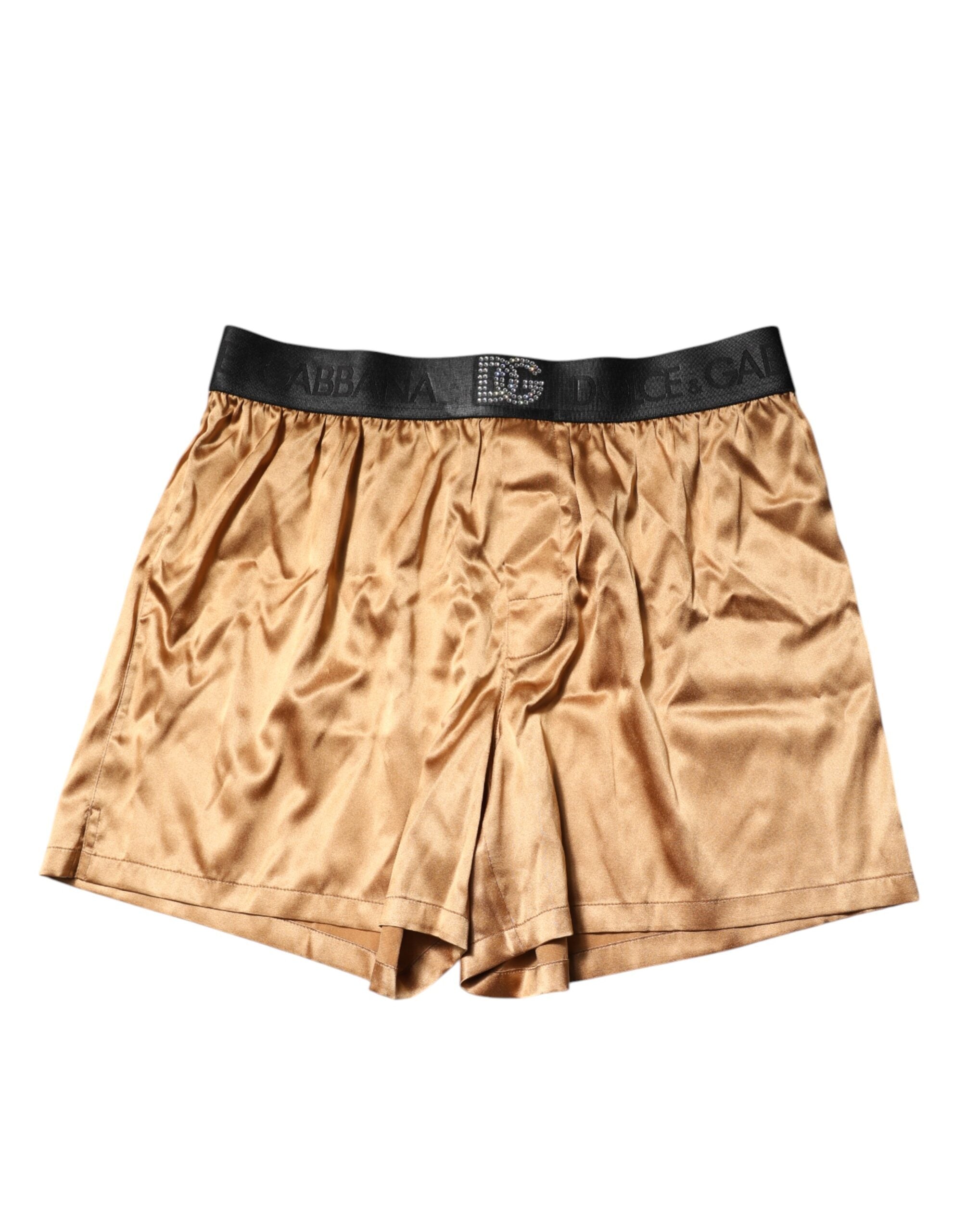 Dolce & Gabbana Σετ Boxer Brief και Μάσκα Ύπνου από Μετάξι σε Μπεζ