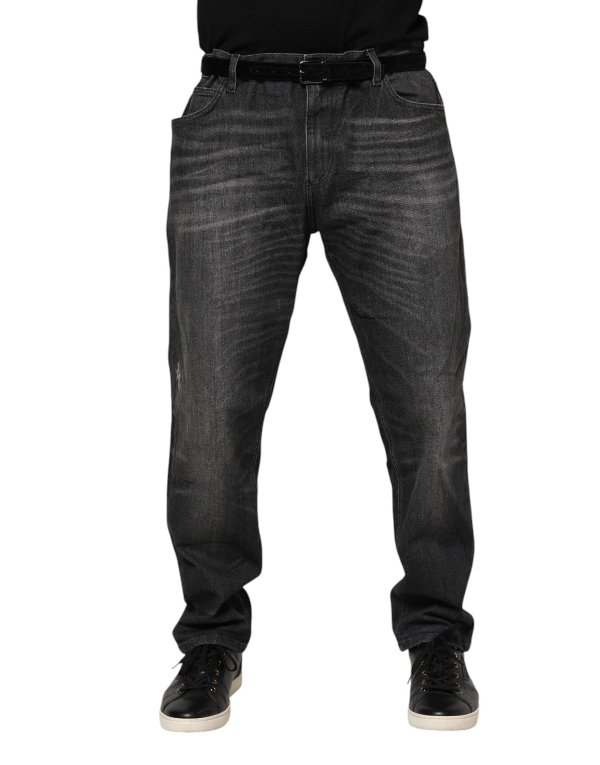 Dolce & Gabbana Βαμβακερά Loose Jeans σε Gray Washed