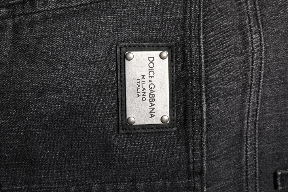 Dolce & Gabbana Cotton Loose Jeans in Gray Washed