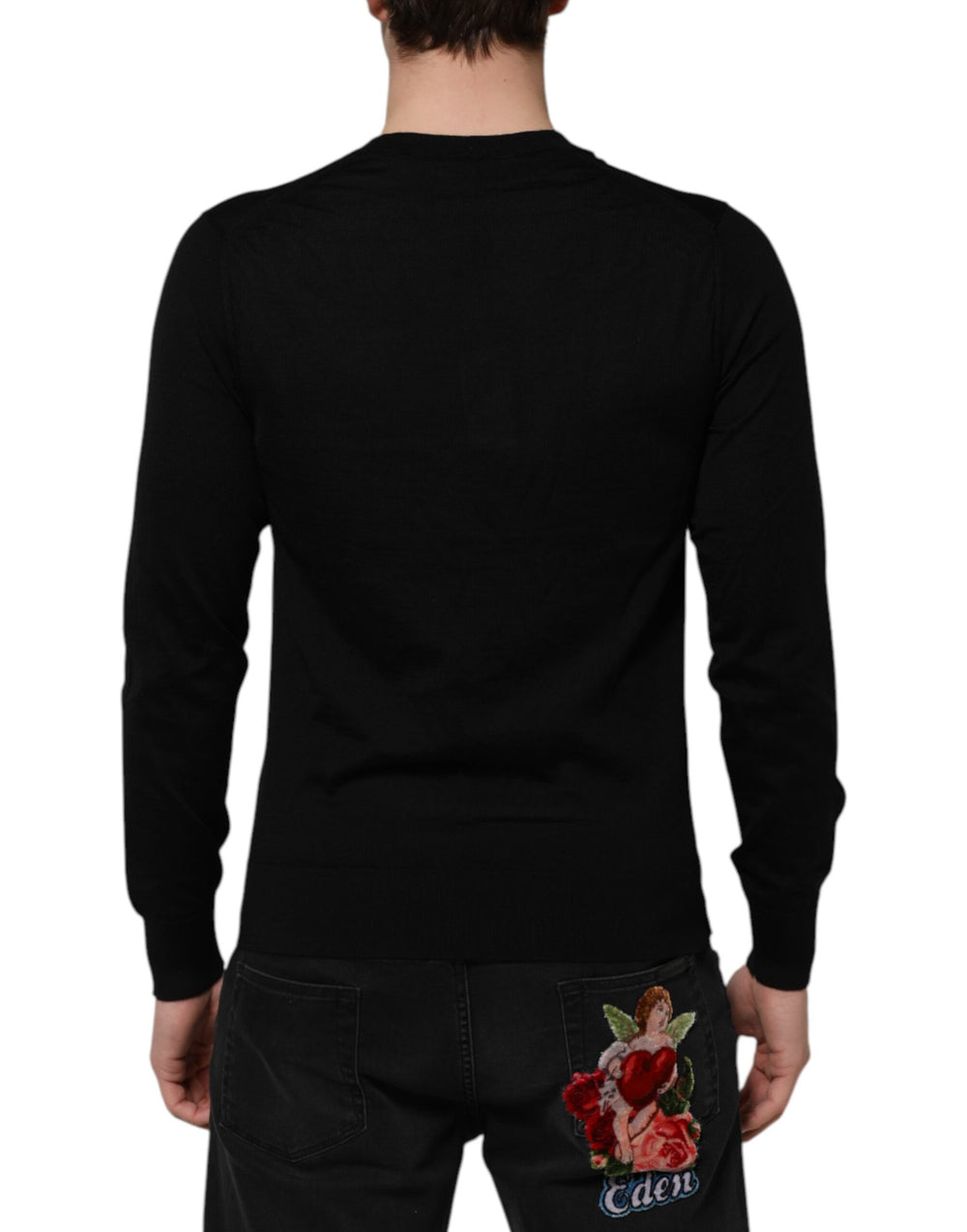 Dolce & Gabbana Virgin Wool Pullover Sweater in Dark Grey