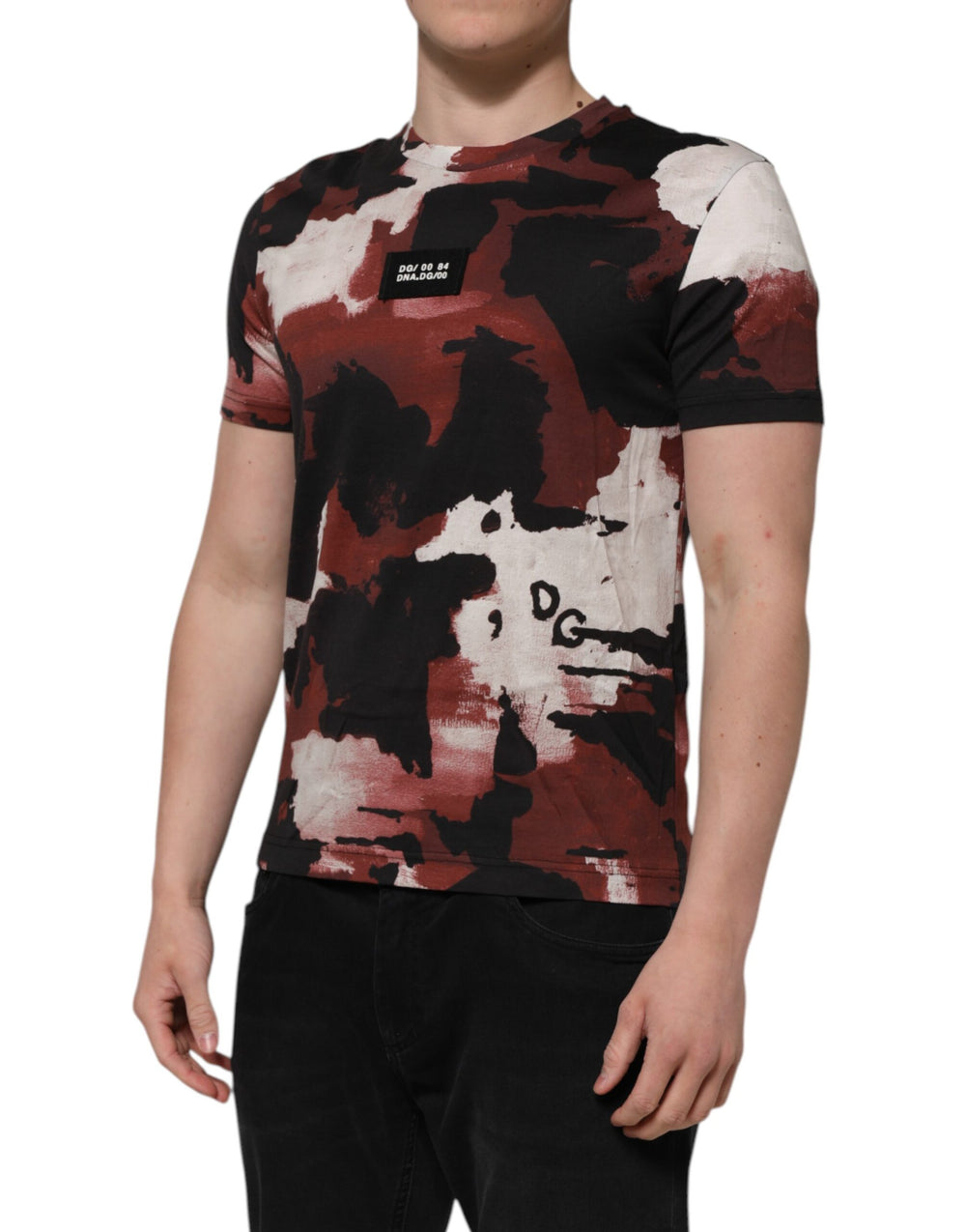 Dolce & Gabbana 100% Cotton Crew Neck T-shirt in Multicolor Camouflage