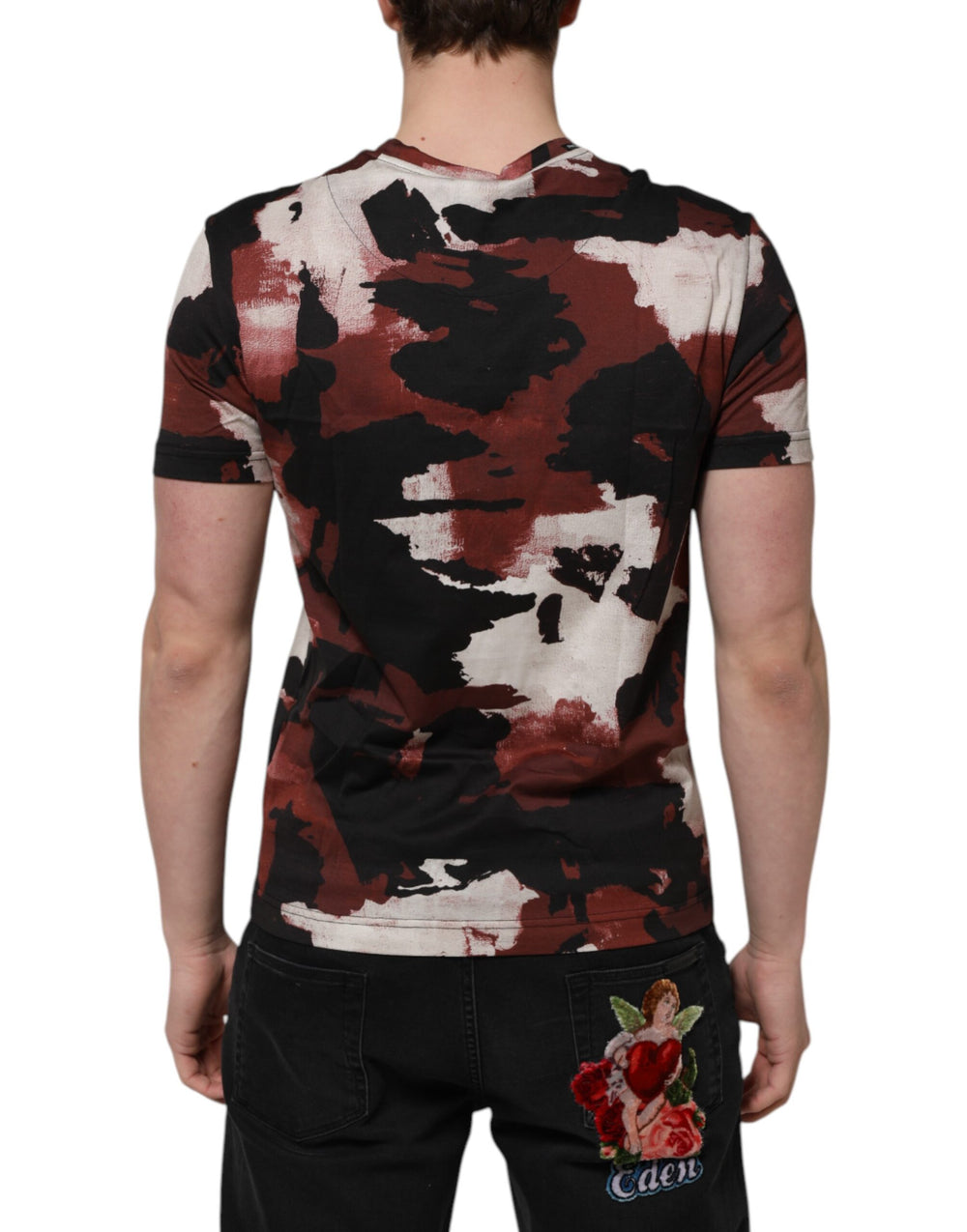 Dolce & Gabbana 100% Cotton Crew Neck T-shirt in Multicolor Camouflage