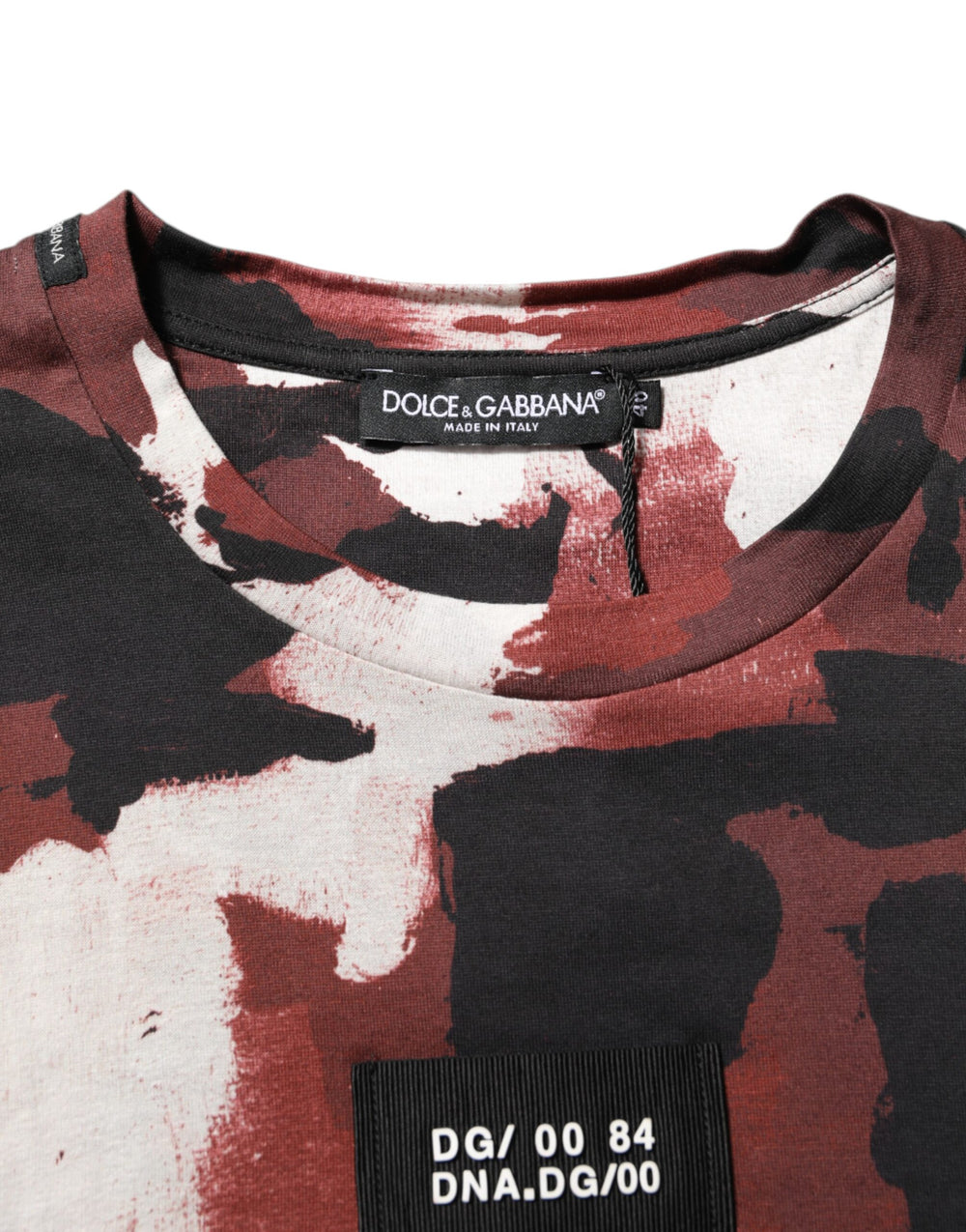 Dolce & Gabbana 100% Cotton Crew Neck T-shirt in Multicolor Camouflage