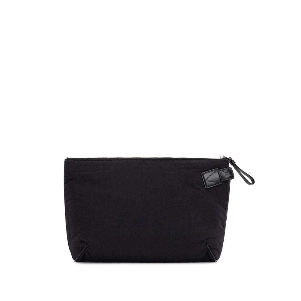 Bottega Veneta Black Nylon Light Paper Clutch Bag