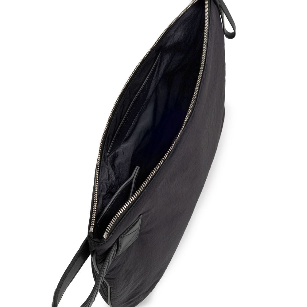 Bottega Veneta Black Nylon Light Paper Clutch Bag
