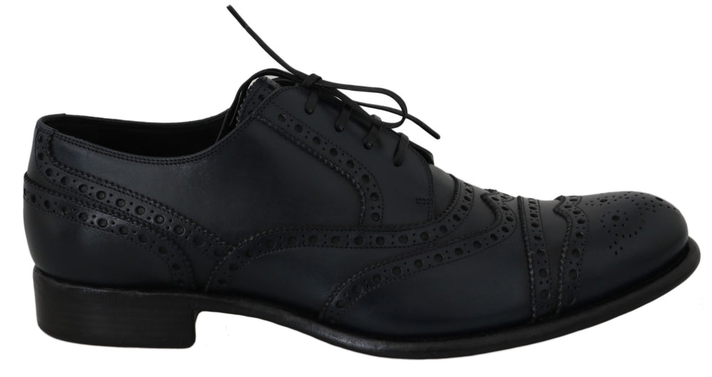Dolce & Gabbana Leather Wingtip Derby Shoes in Dark Blue