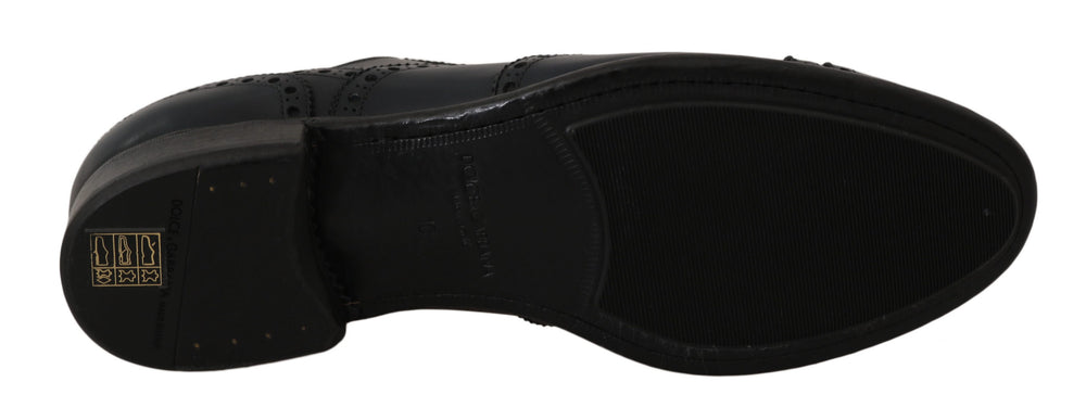 Dolce & Gabbana Leather Wingtip Derby Shoes in Dark Blue