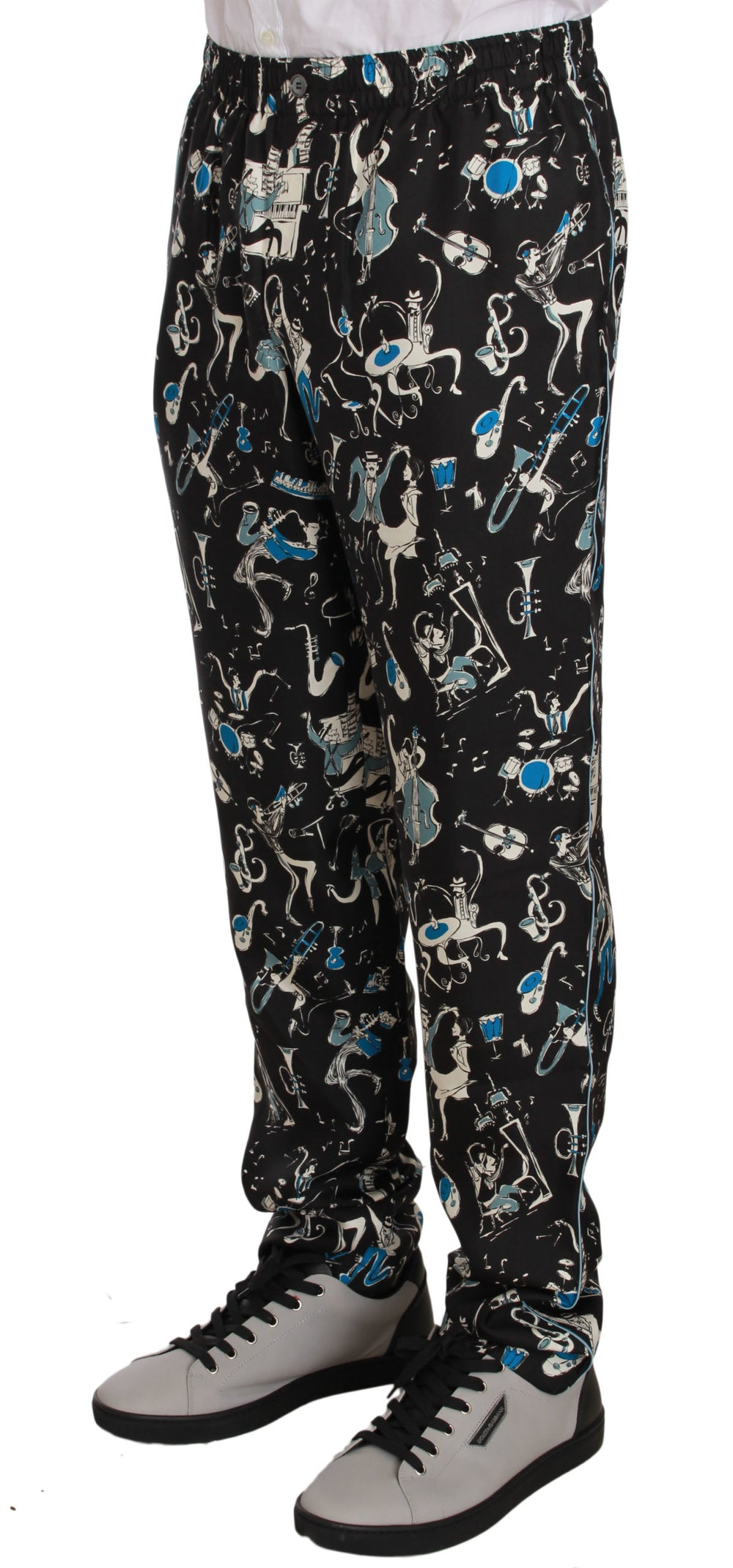 Dolce & Gabbana 100% Silk Lounge Pants in Black