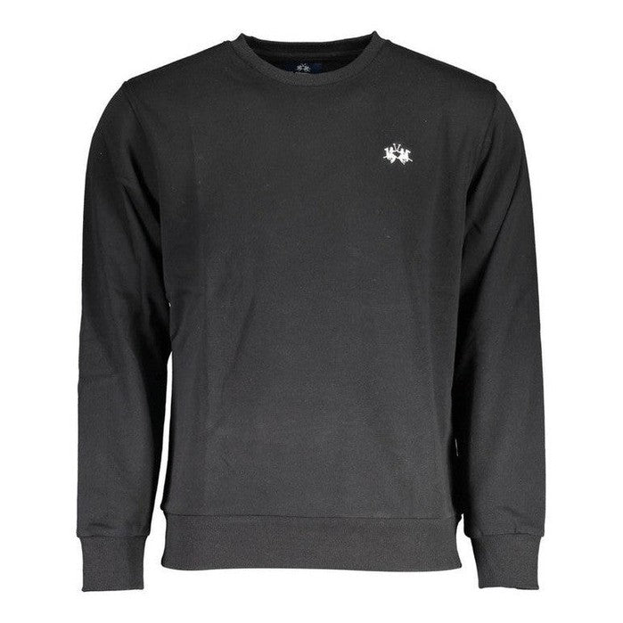 La Martina Black Cotton Men's Monogram Knit Sweater - Designer | Mens Edit