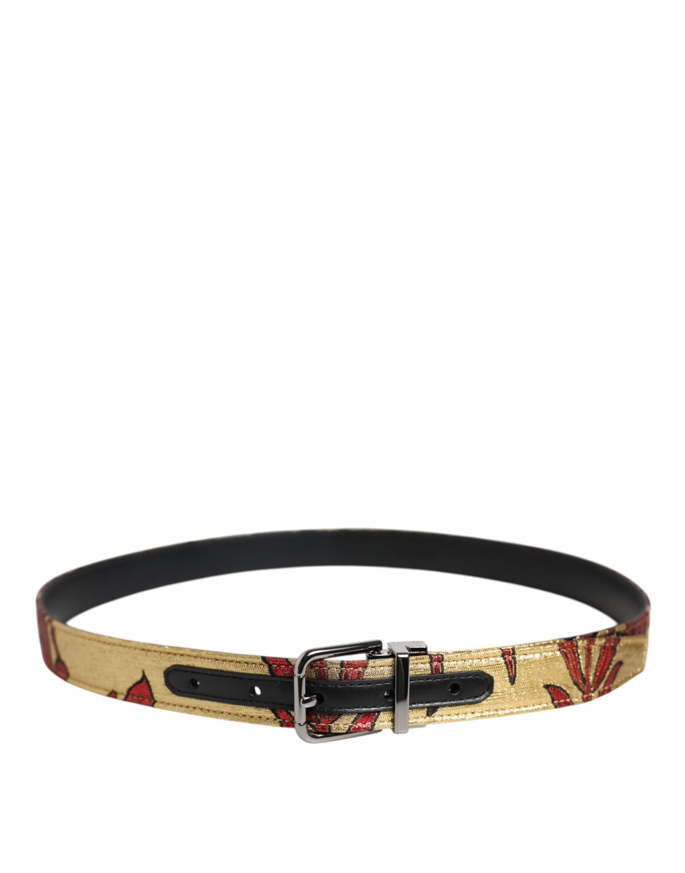 Dolce & Gabbana Floral Jacquard Belt in Gold