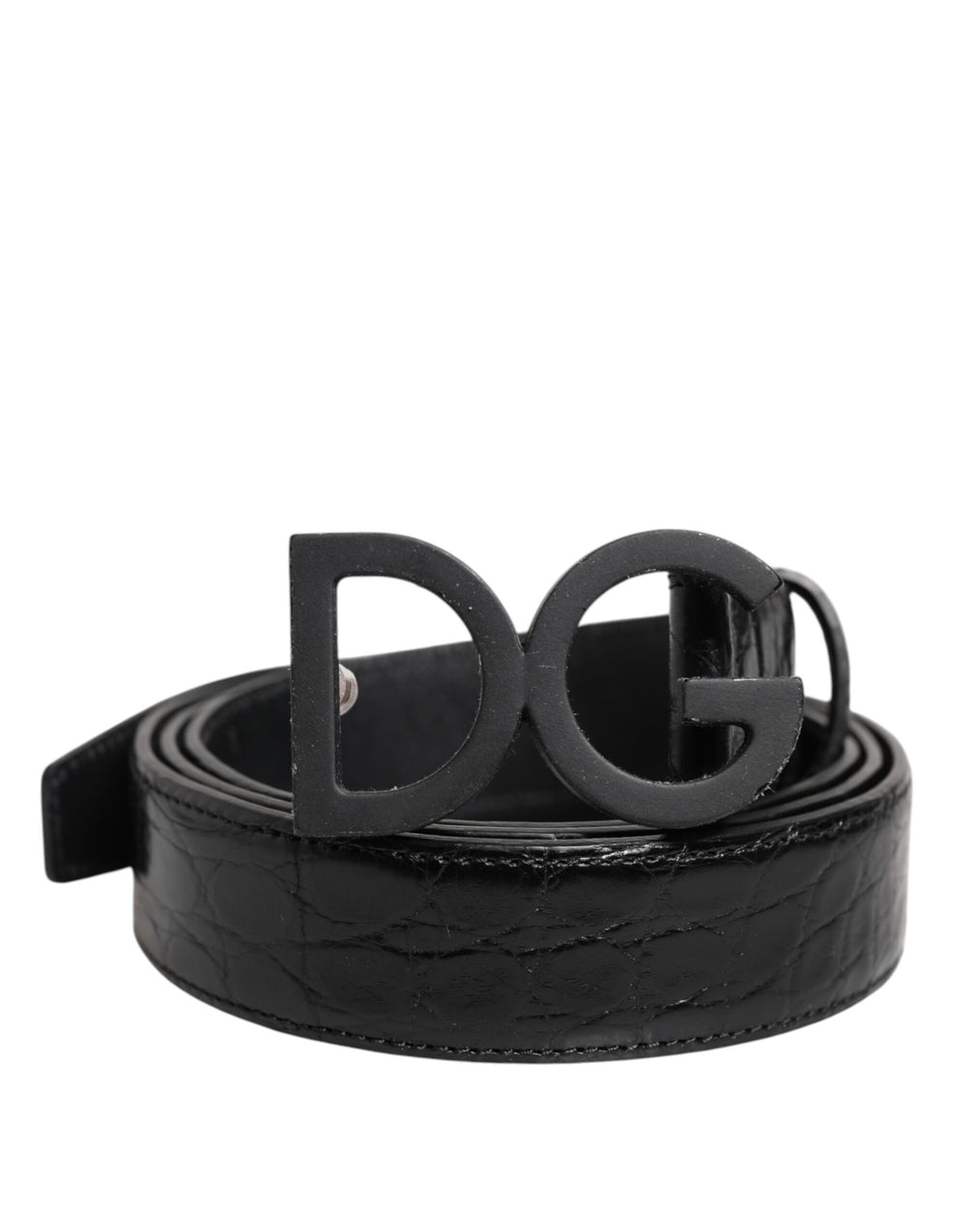 Black Leather Classic Metal DG Buckle Belt mens luxury fashion - Mens Edit