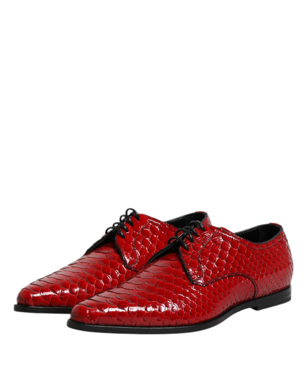 Dolce & Gabbana Python Leather Derby Shoes in Red
