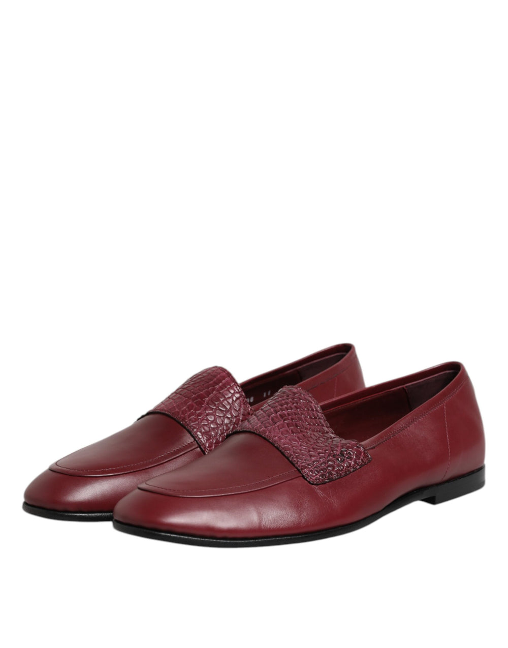 Dolce & Gabbana Calfskin Leather Slip-On Loafers in Burgundy