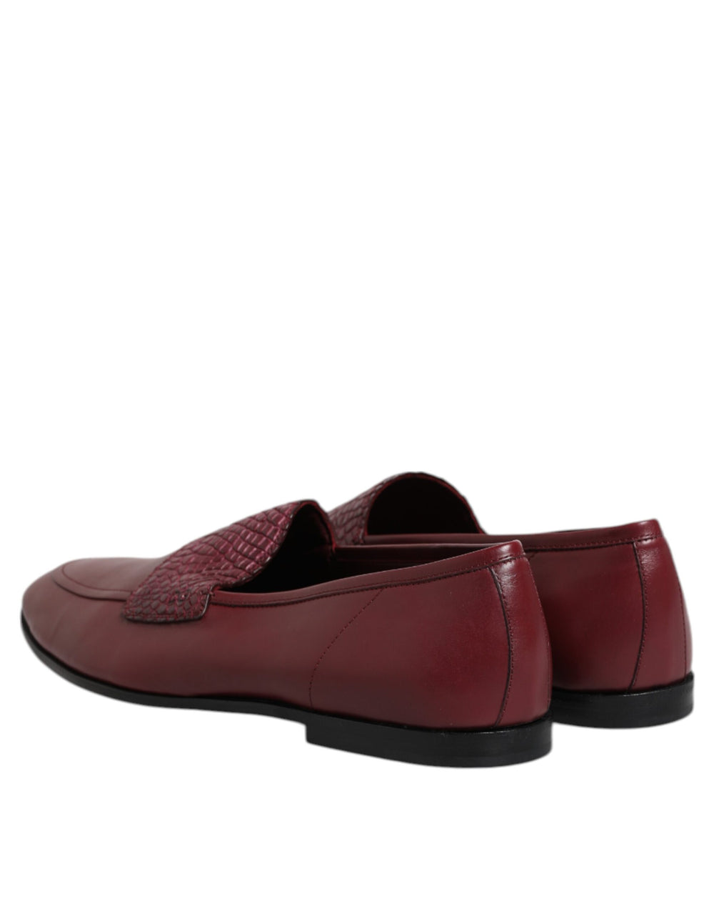Dolce & Gabbana Calfskin Leather Slip-On Loafers in Burgundy