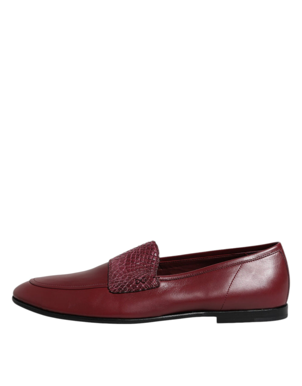Dolce & Gabbana Calfskin Leather Slip-On Loafers in Burgundy