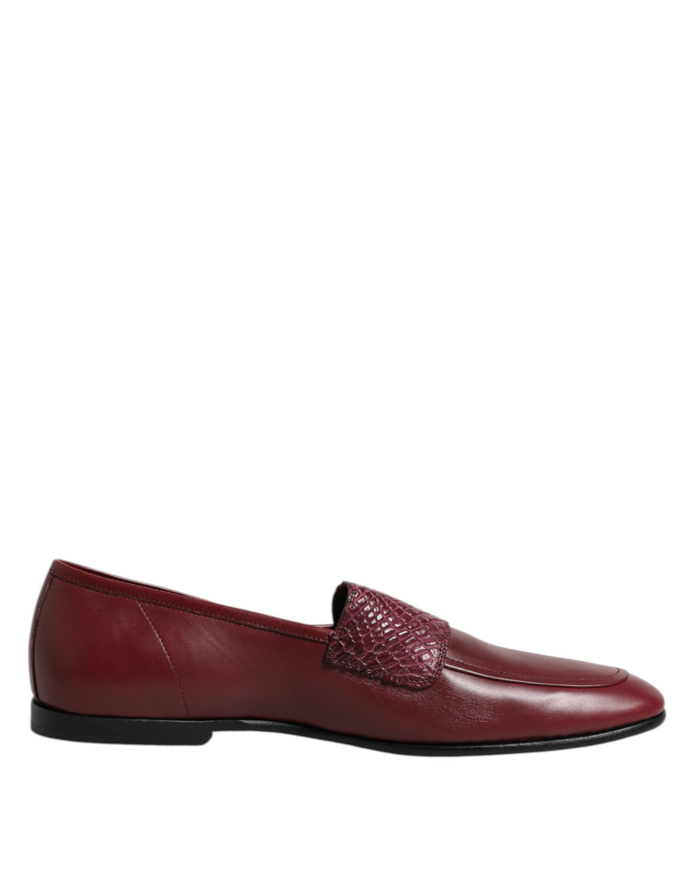Dolce & Gabbana Calfskin Leather Slip-On Loafers in Burgundy