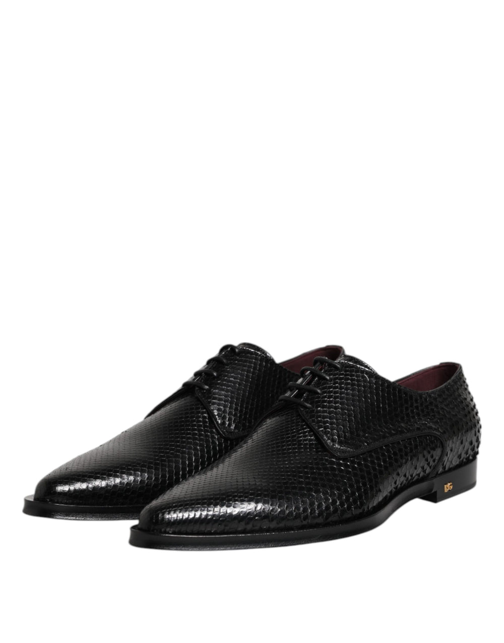 Dolce & Gabbana Python Leather Derby Shoes in Black