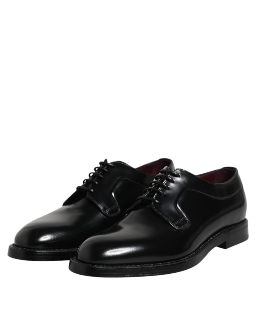 Dolce & Gabbana Calfskin Leather Derby Shoes in Black