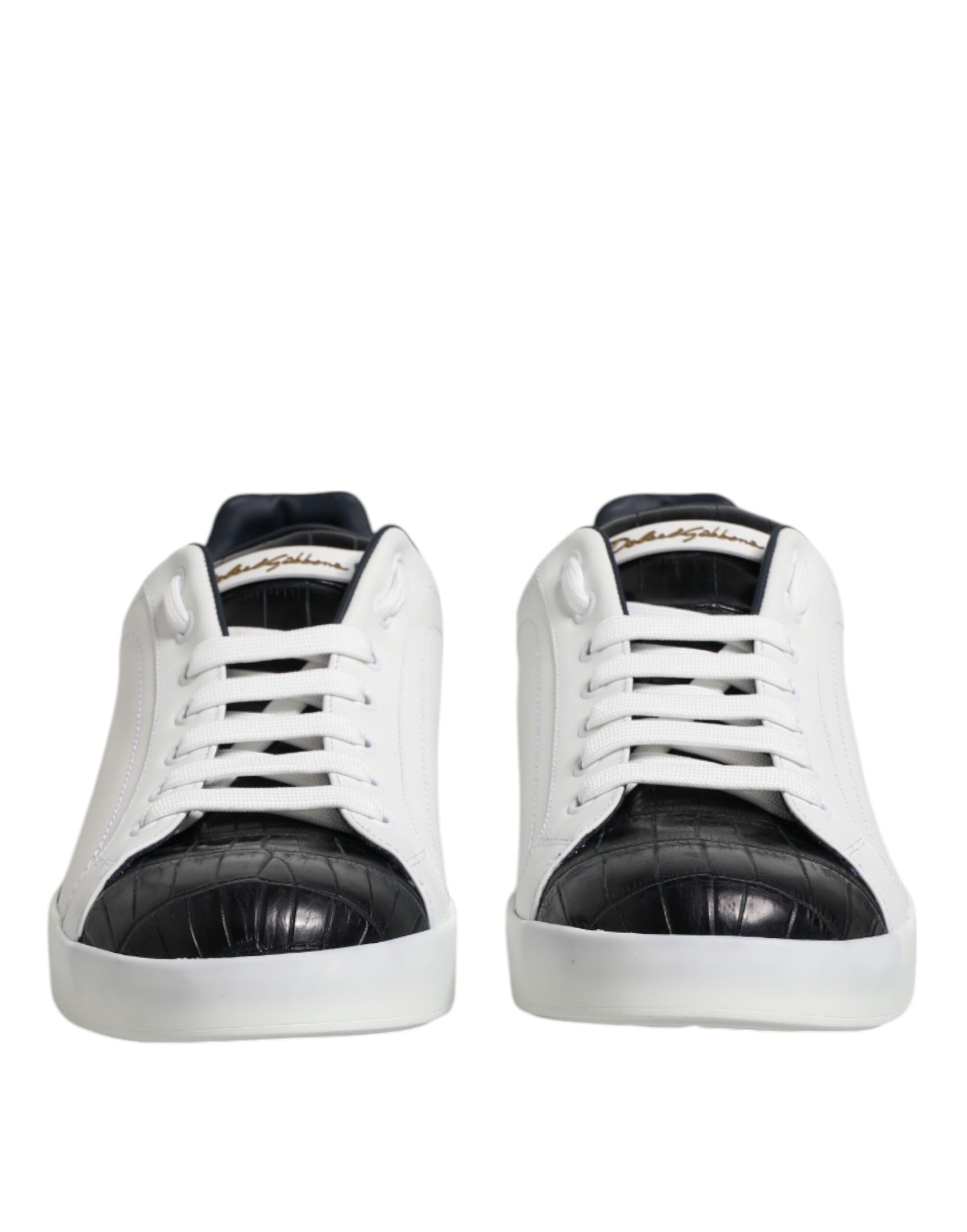 White Black Leather Portofino Sneaker Shoes mens luxury fashion - Mens Edit