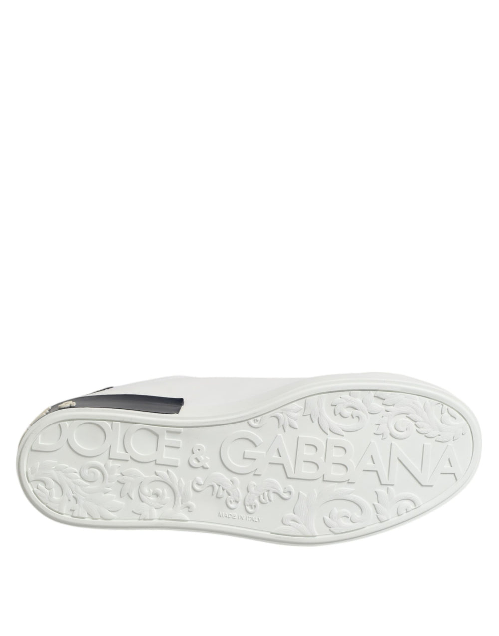 Dolce & Gabbana Portofino Leather Sneakers in White and Black