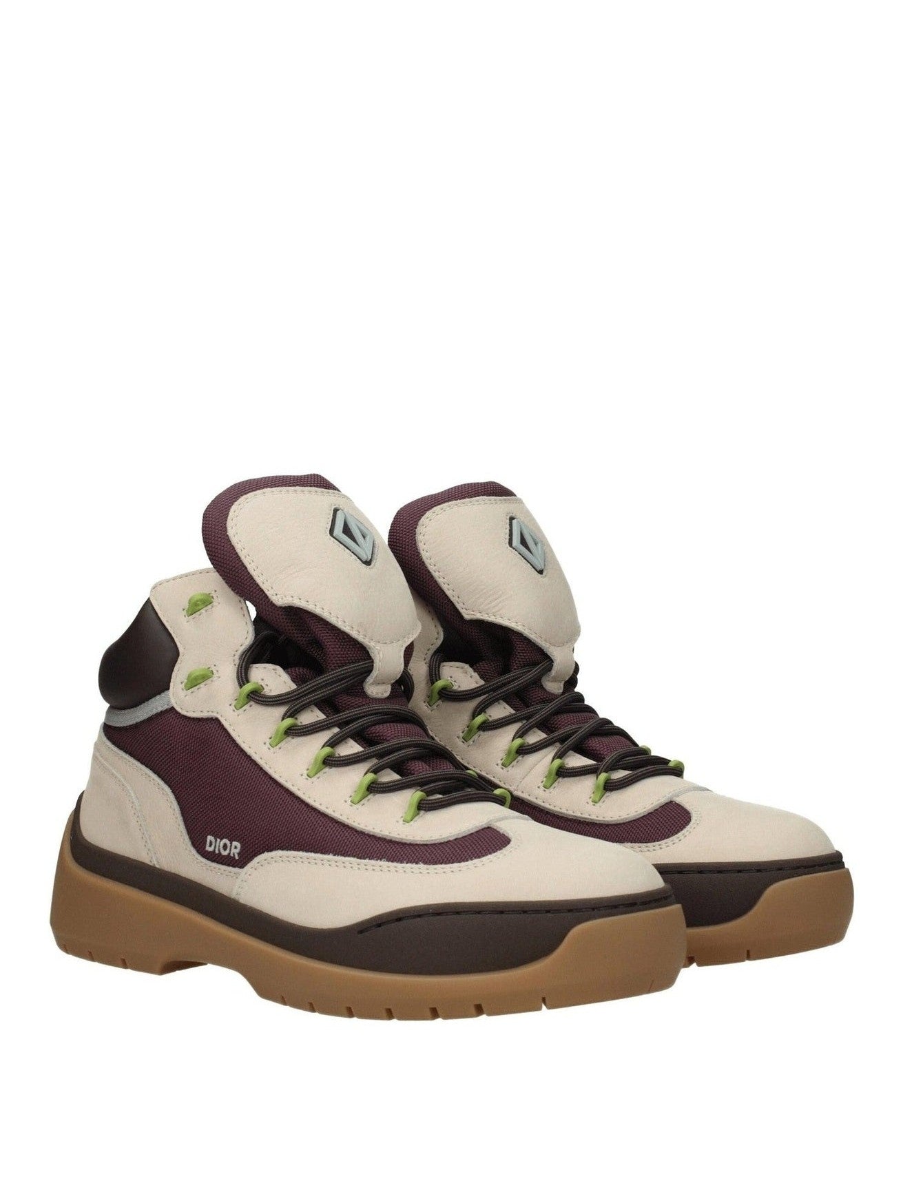 Christian Dior Ankle Boots Beige Fine Grained Leather Discreet Dior Logo Mid Heel