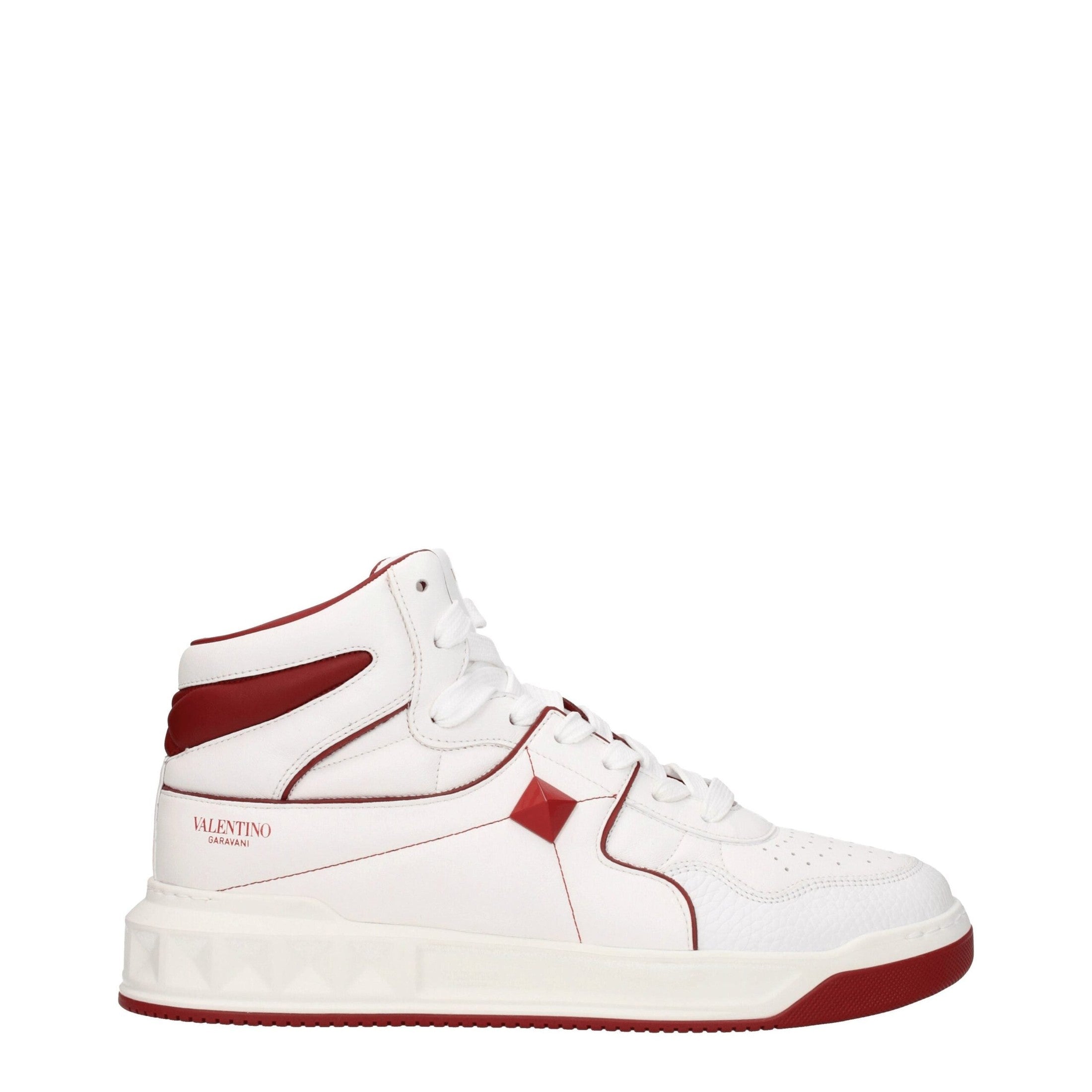 Valentino Garavani White Leather High Top Sneakers mens luxury fashion - Mens Edit