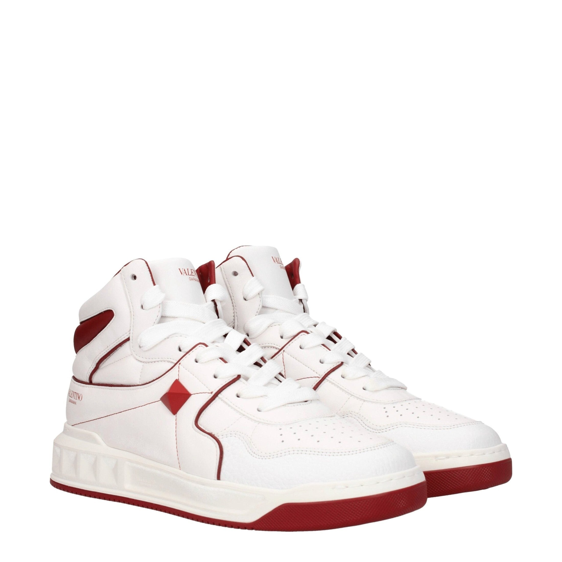 Valentino Garavani Δερμάτινα High Top Sneakers σε Λευκό