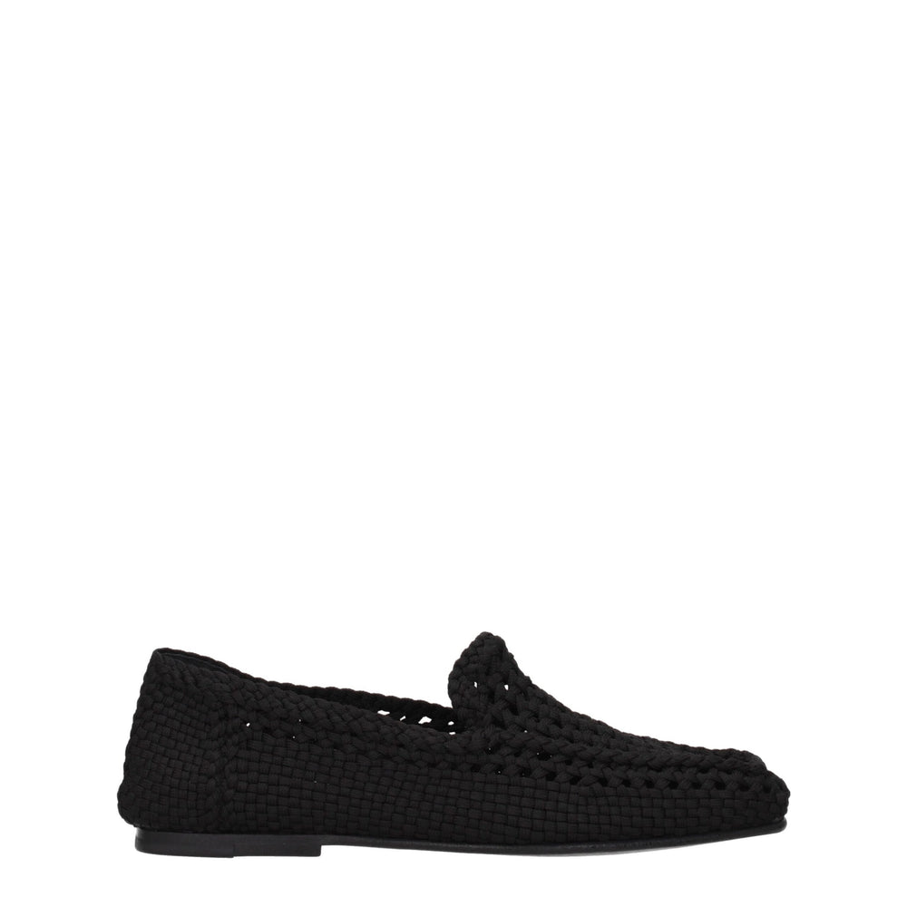 Dolce & Gabbana Fabric Slip-On Loafers in Black