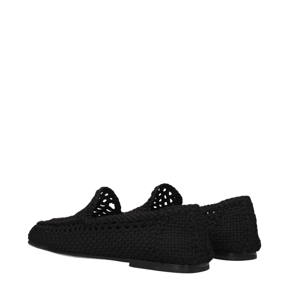 Dolce & Gabbana Fabric Slip-On Loafers in Black