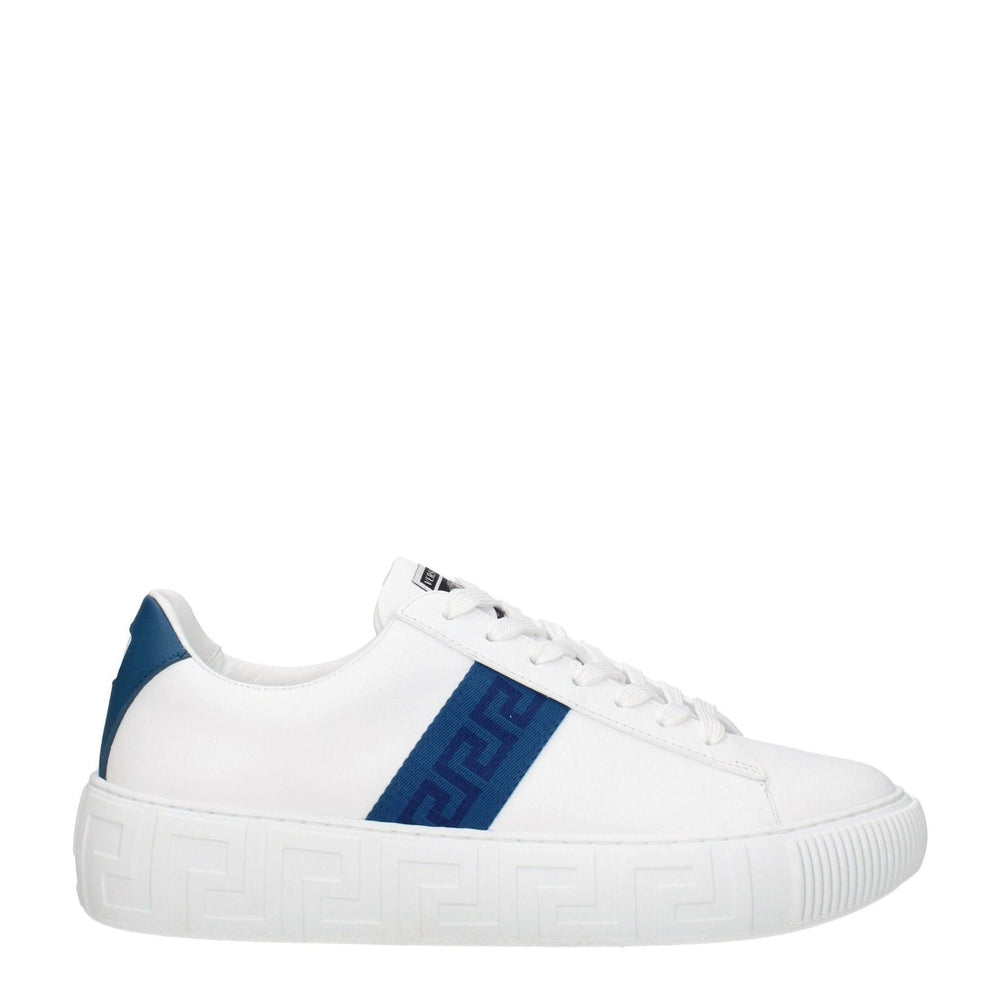 Versace White Leather Men's Low Top Sneakers - Luxury Designer | Mens Edit