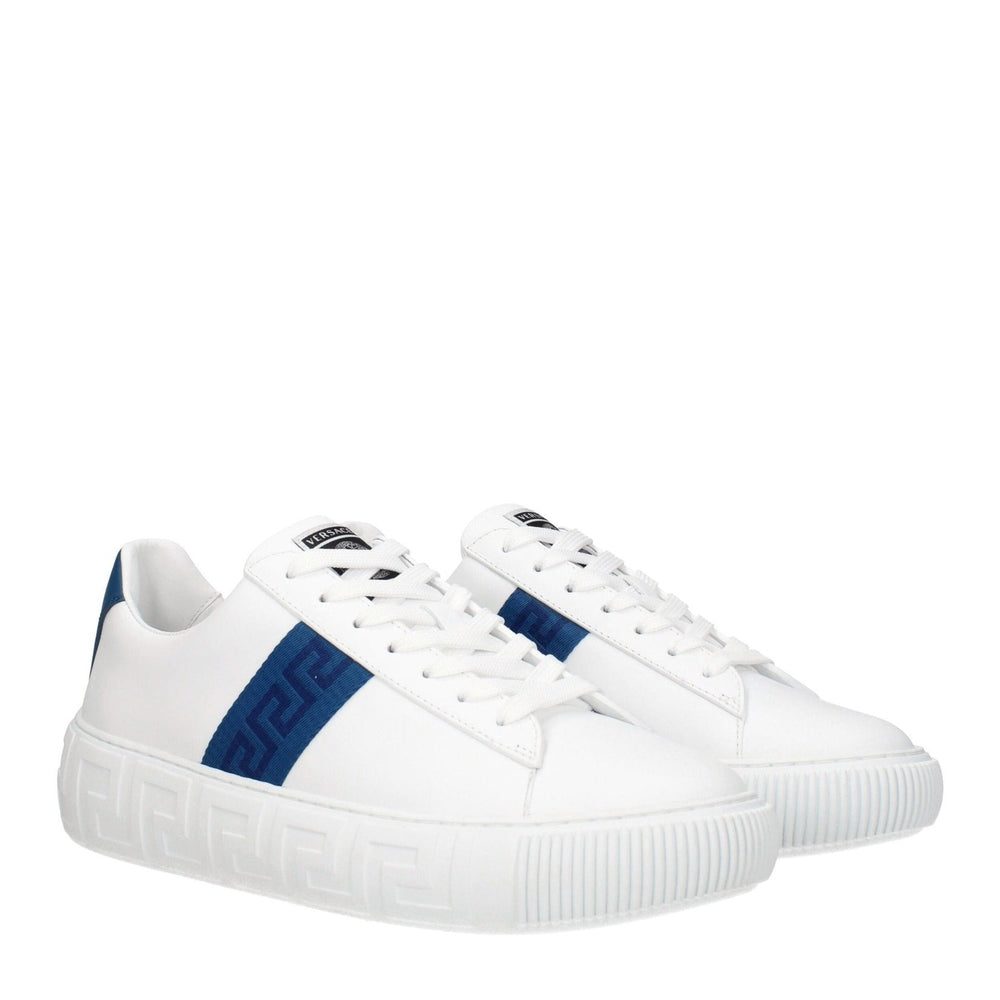 Versace White Leather Low Top Sneakers