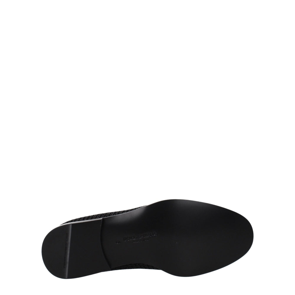 Dolce & Gabbana Velvet Slip-On Loafers in Black