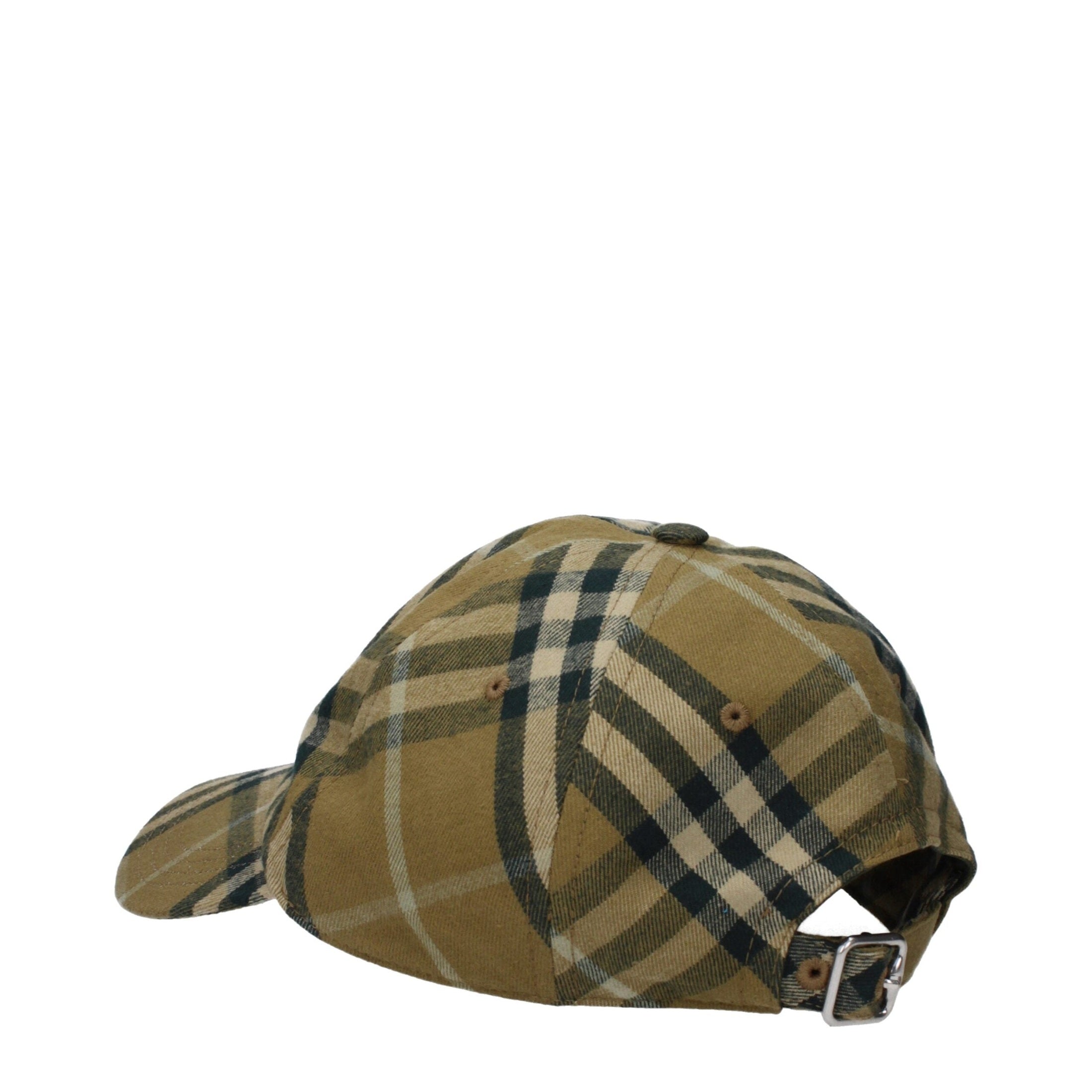 Burberry Green Cotton Check Baseball Cap
